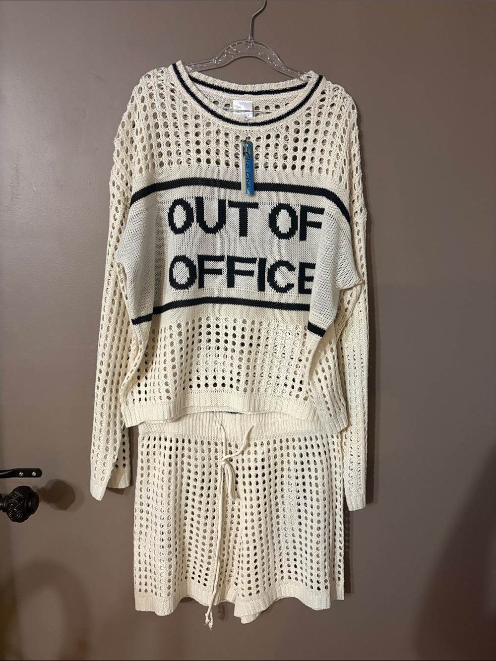 Cha Cha Crochet Two piece  'Out Of Office' Open-Knit